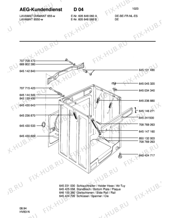 Взрыв-схема стиральной машины Aeg LAVDIAMANT 655-W - Схема узла Housing 001